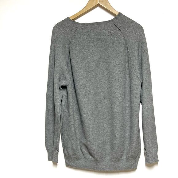 Peter Millar Cotton Merino Wool Grey Honeycomb Crew Neck Sweater Mens XL - Picture 3 of 5